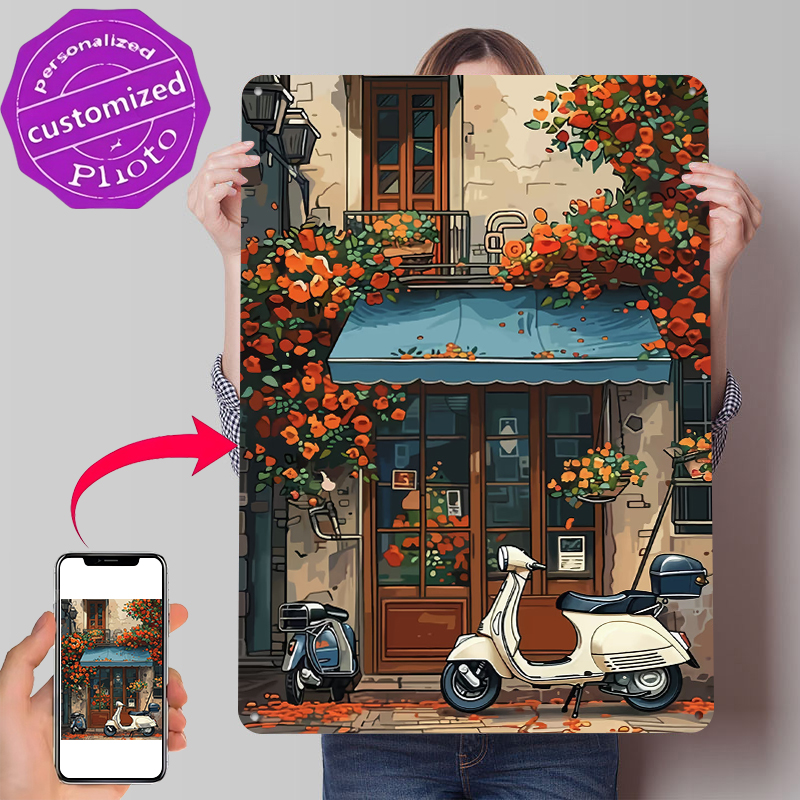 Retro Gaming At - Vintage Scooter Shop Poster Customized Vintage