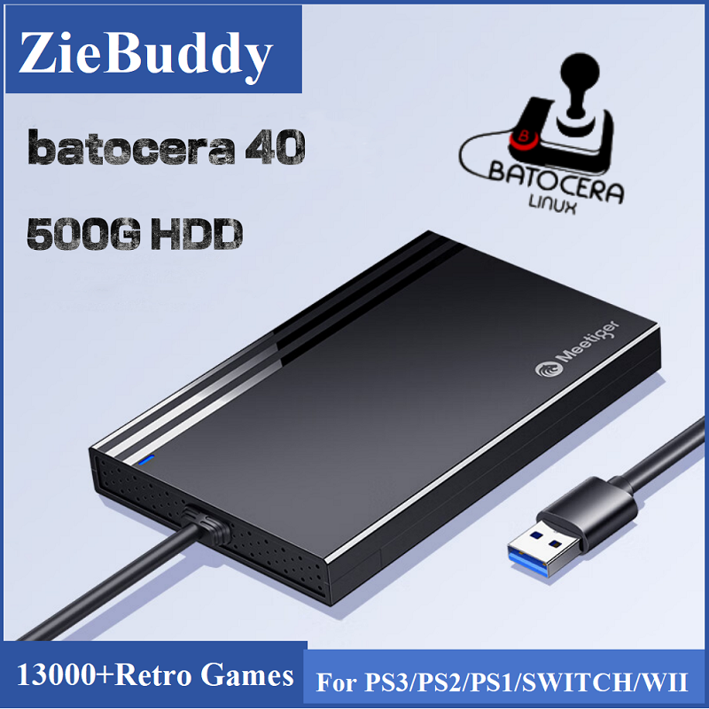 Retro Gaming Theme - ZieBuddy Batocera 40 Linux 500G HDD