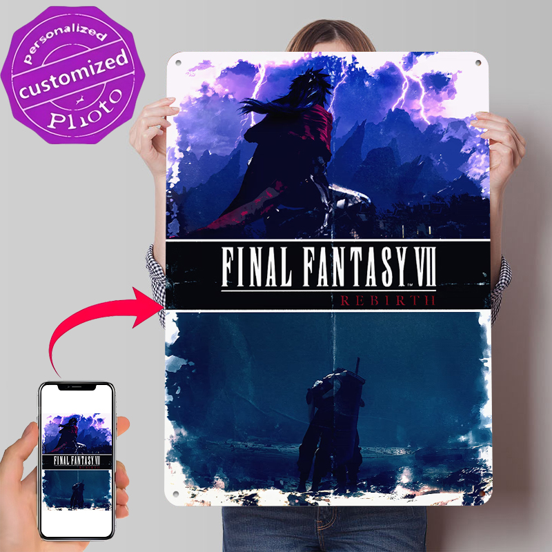 Retro Gaming At - Fantasy VII Rebirth Metal Poster Customized