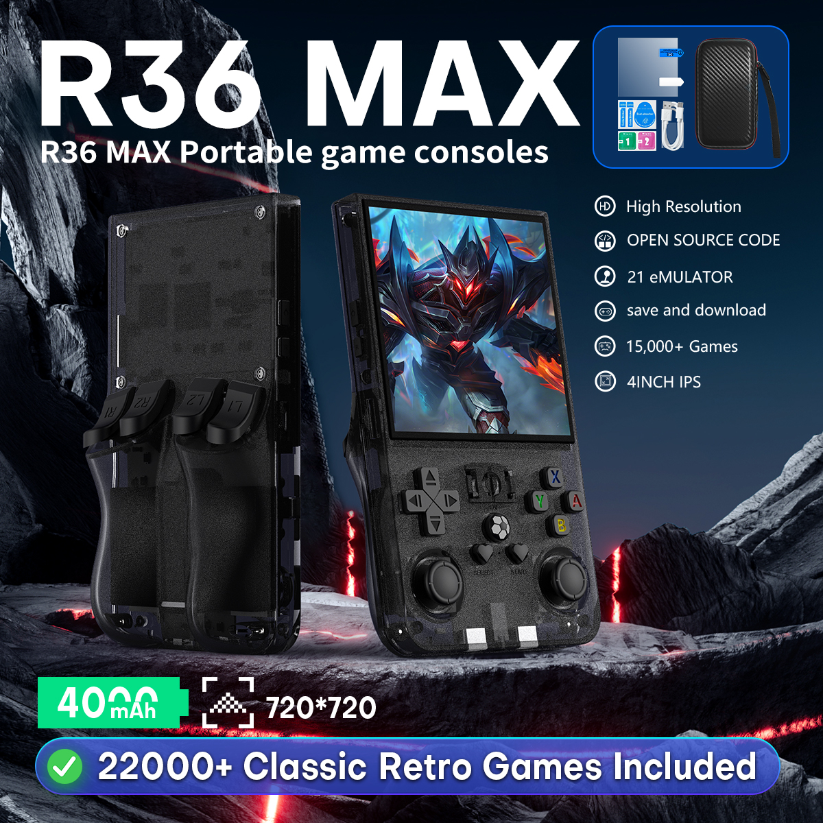 Retro Gaming Hdmi - Open Source R36MAX Portable Video Game