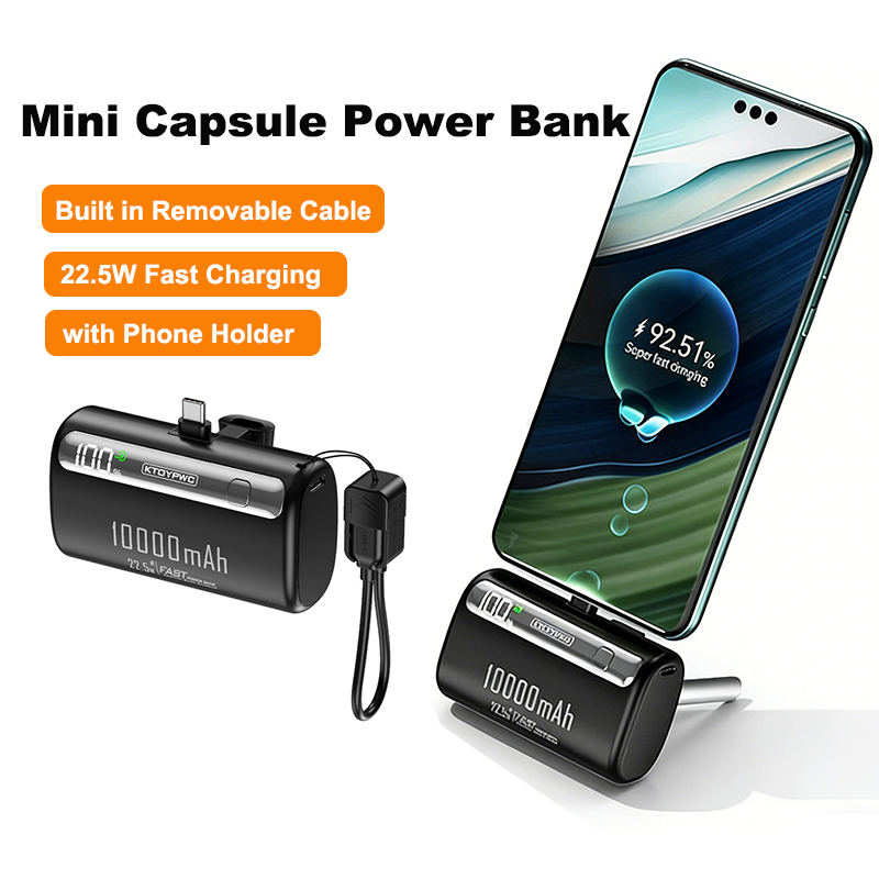 Retro Gaming Power Bank - Mini Capsule Power Bank 10000mAh External