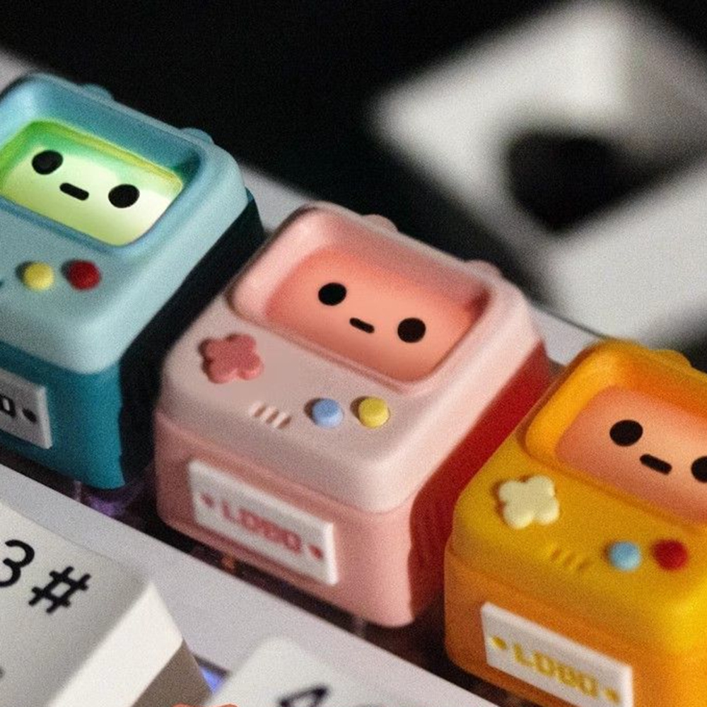 Retro Gaming Theme - Cute Retro Game Theme Keycaps Mechanical