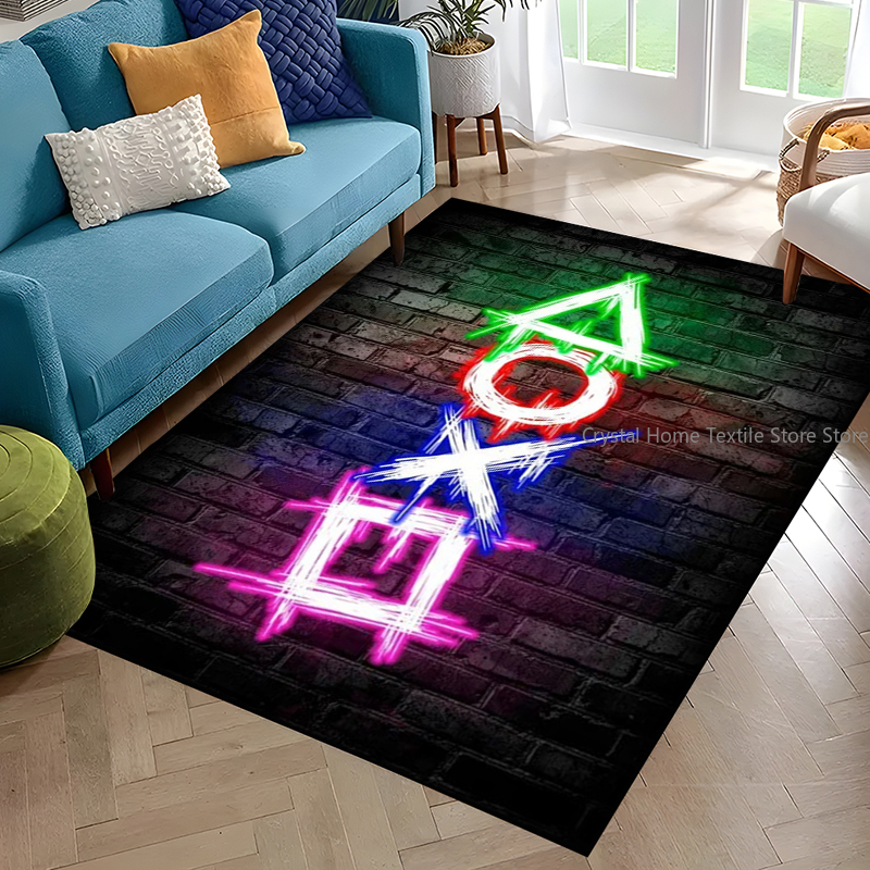 Retro Gaming Theme - Gaming Neon Game Printed Rugs Carpet