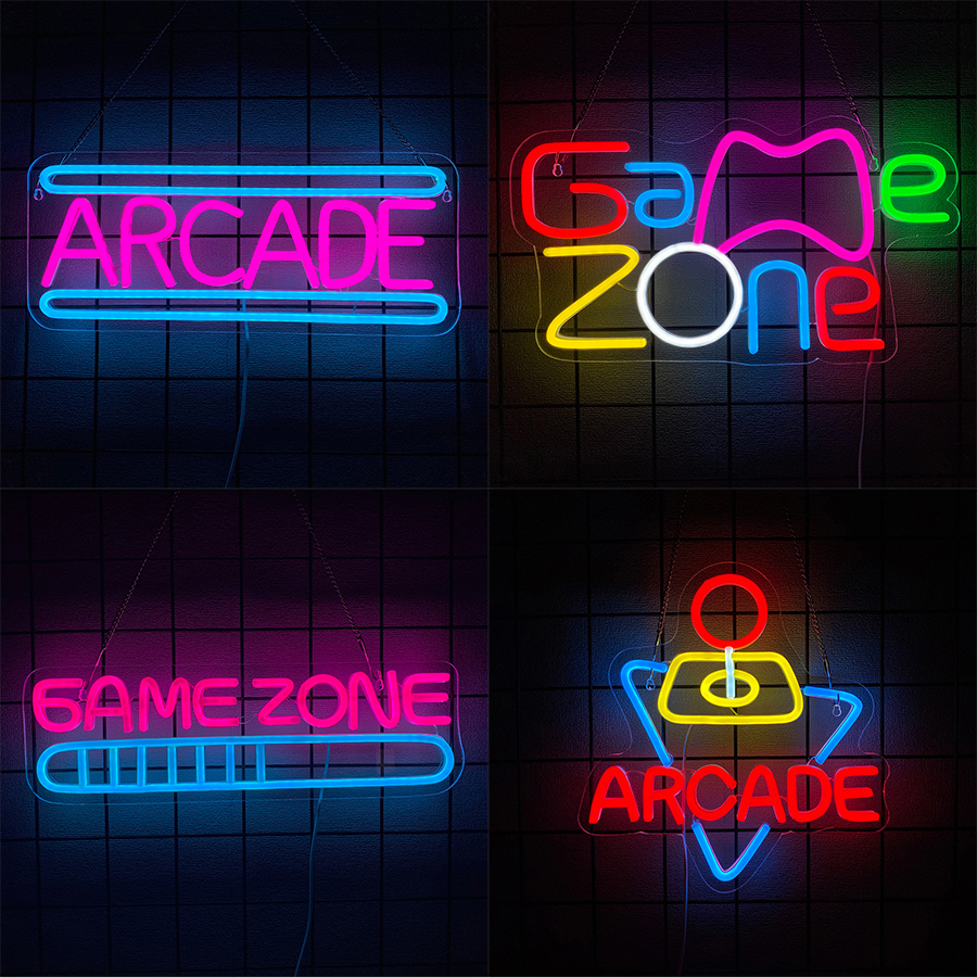Retro Gaming Projector - Game Zone Led Neon Sign, Game