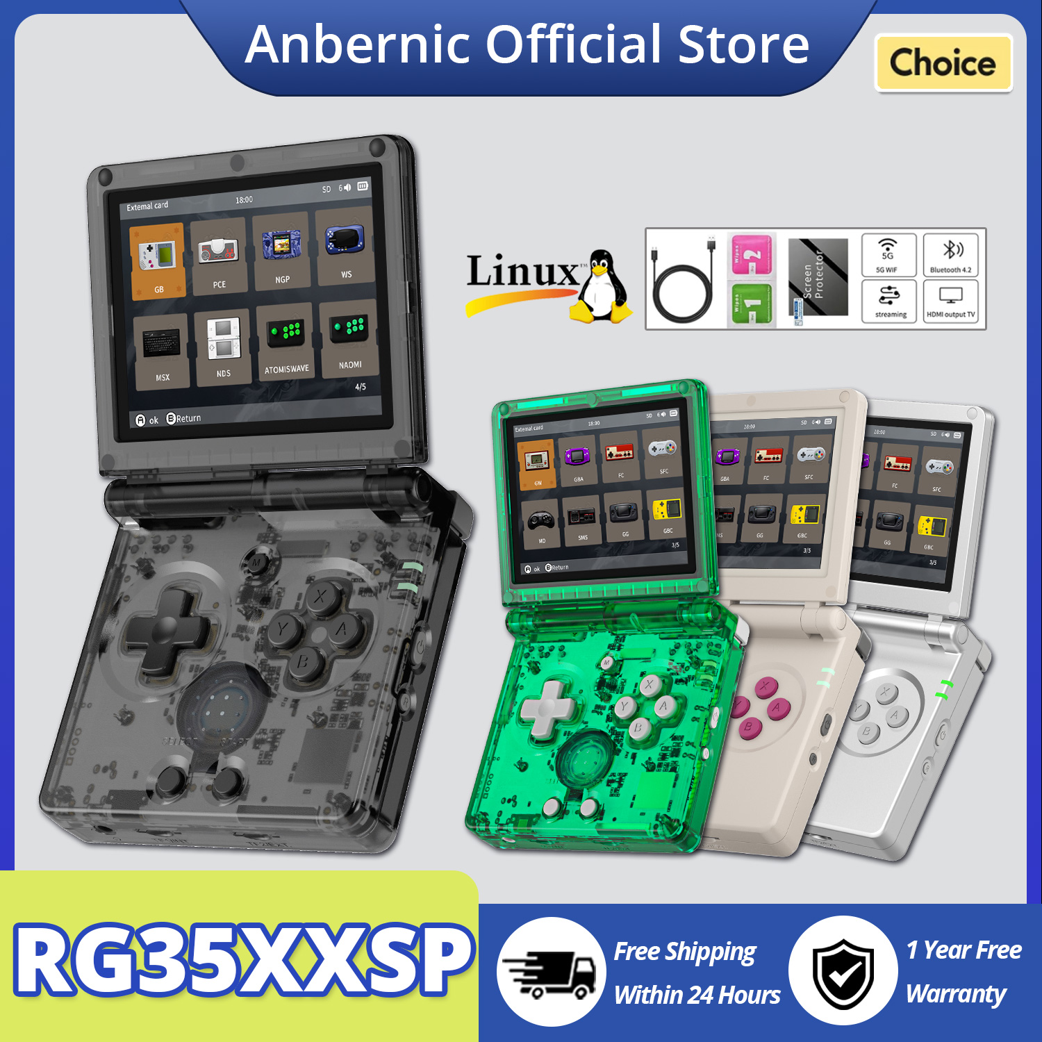 Retro Gaming Hdmi - ANBERNIC RG35XXSP Flip Handheld Game Console