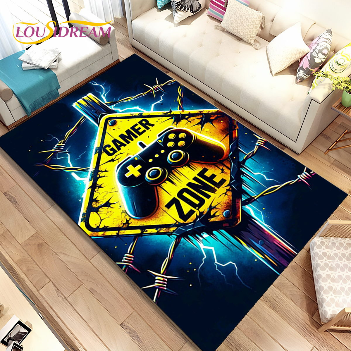 Cartoon Game Gamer Gamepad Rug - đánh giá và giá Retro Gaming Rug