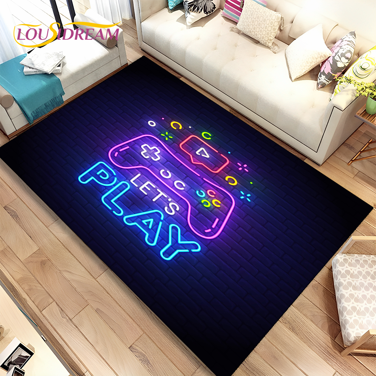 Cartoon Game Gamer Gamepad Rug - đánh giá và giá Retro Gaming Rug