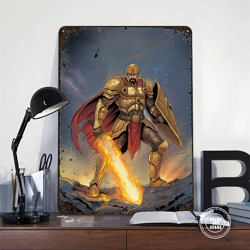 Golden Knight With Flaming Swo - đánh giá và giá Retro Knight Gaming