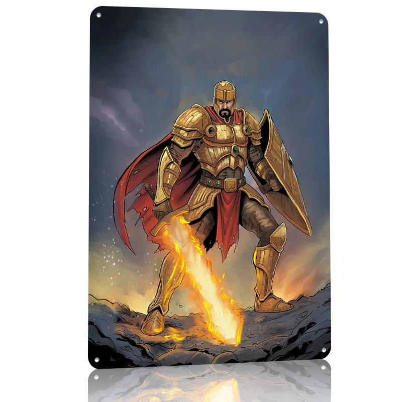 Golden Knight With Flaming Swo - đánh giá và giá Retro Knight Gaming