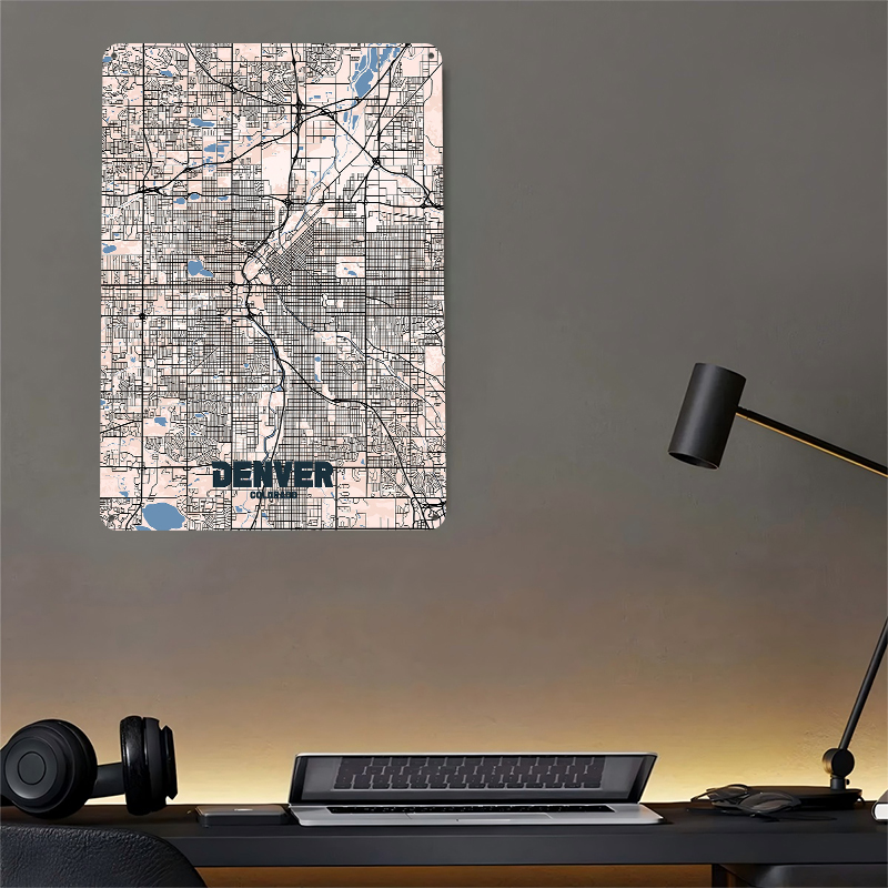 Denver City Map Tinplate Poste - đánh giá và giá Retro Gaming Denver